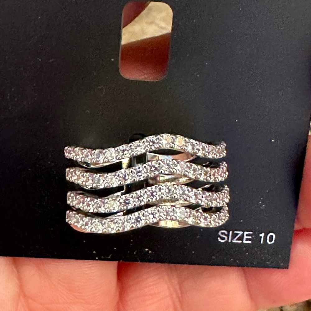 INC Silver Stackable CZ Rings - Picture 9 of 10
